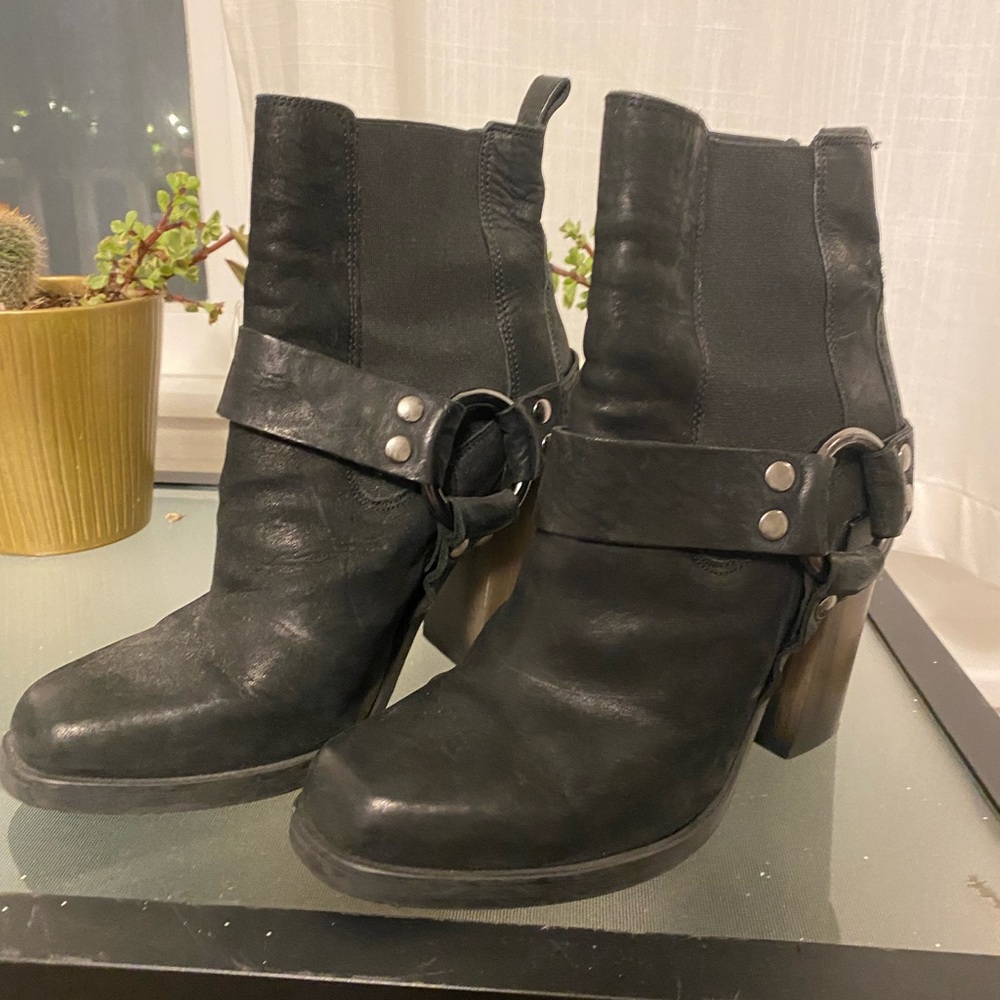All Saints Leather Heeled Bootie
